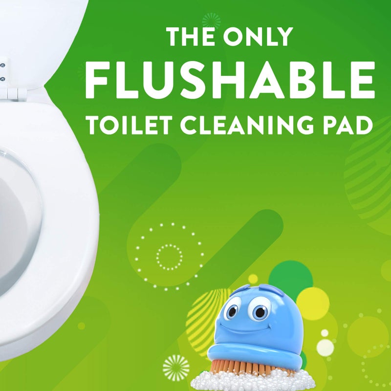 Scrubbing Bubbles Toilet Bowl Brush and Holder with Cleaner Refill Pads, Fresh Brush Toilet Wand Starter Kit, Cleans Limescale & Fights Odors, Citrus Scent, 1 Wand + 4 Refills + 1 Stand - Image 2